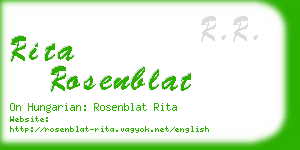rita rosenblat business card